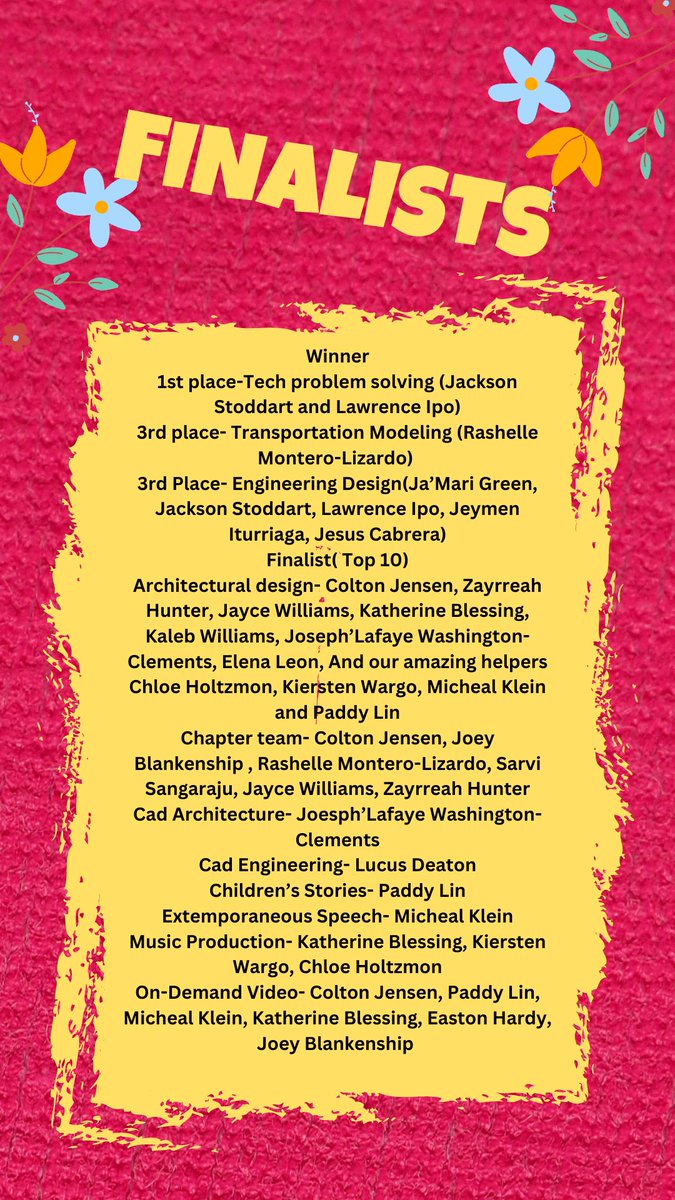 Congratulations to all of our winners/finalists at our state conference!!! <a href="/fltsa/">Florida TSA</a> <a href="/MiddletonSTEM/">MiddletonHighSchool</a> <a href="/HCPSCTAE/">Dept of Career, Technical, and Adult Ed</a> #TigerPride