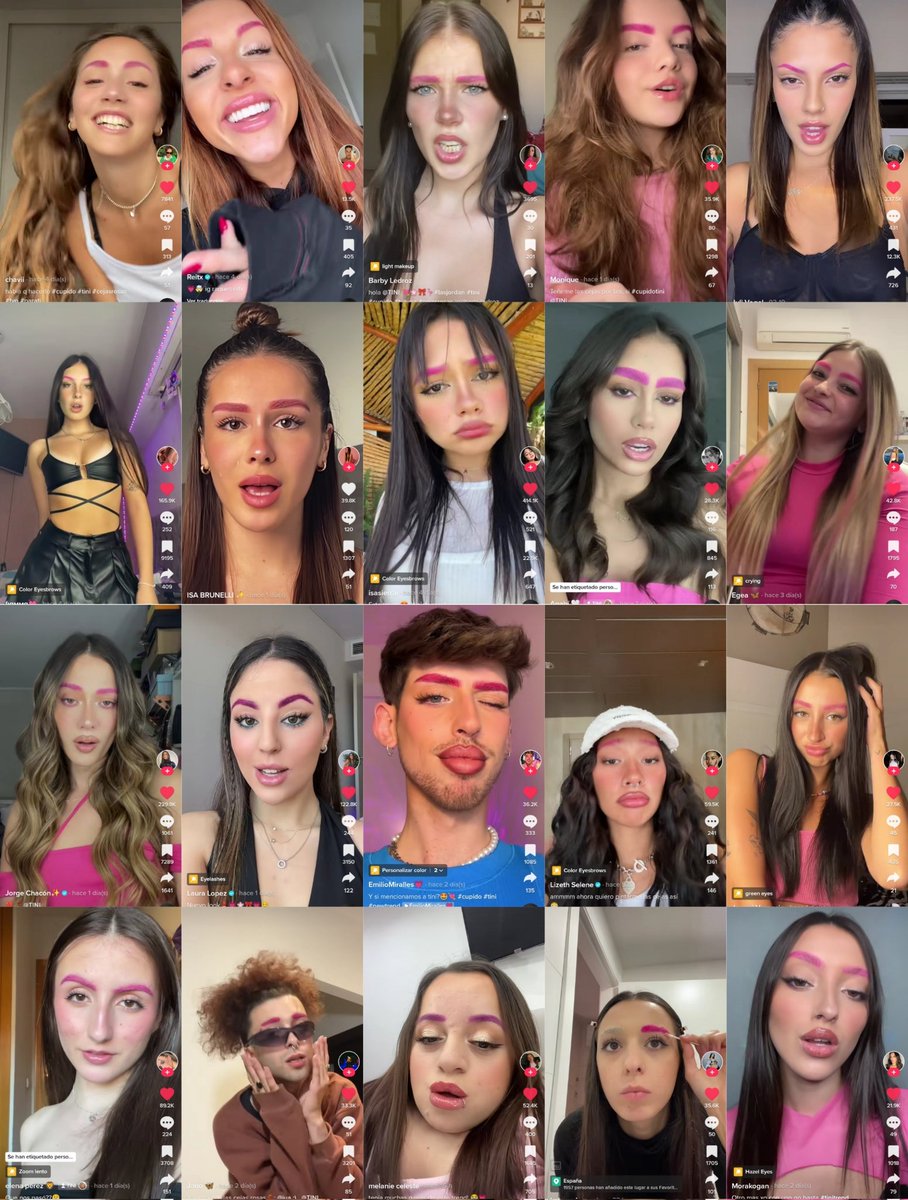 Las cejas rosadas que usó TINI en "Cupido" son ahora tendencia en Tik Tok.