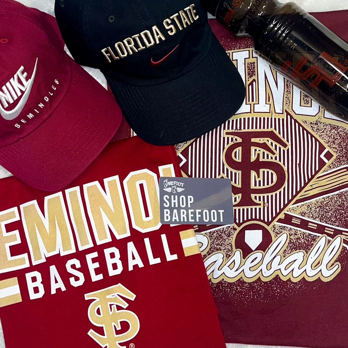 barefoottally's tweet photo. 🚨 🚨 GIVEAWAY 🚨 🚨
Want to get ready for baseball season with this #BarefootSixPack ?!
Includes: 2 tees, 2 hats. a water bottle, and a $50 gift card!
YOU KNOW WHAT TO DO ⬇️
•FOLLOW us
•RETWEET &amp; LIKE this post
#ShopBarefoot #Tallahassee #FSU #GoNoles https://t.co/54u4m5jcAf
