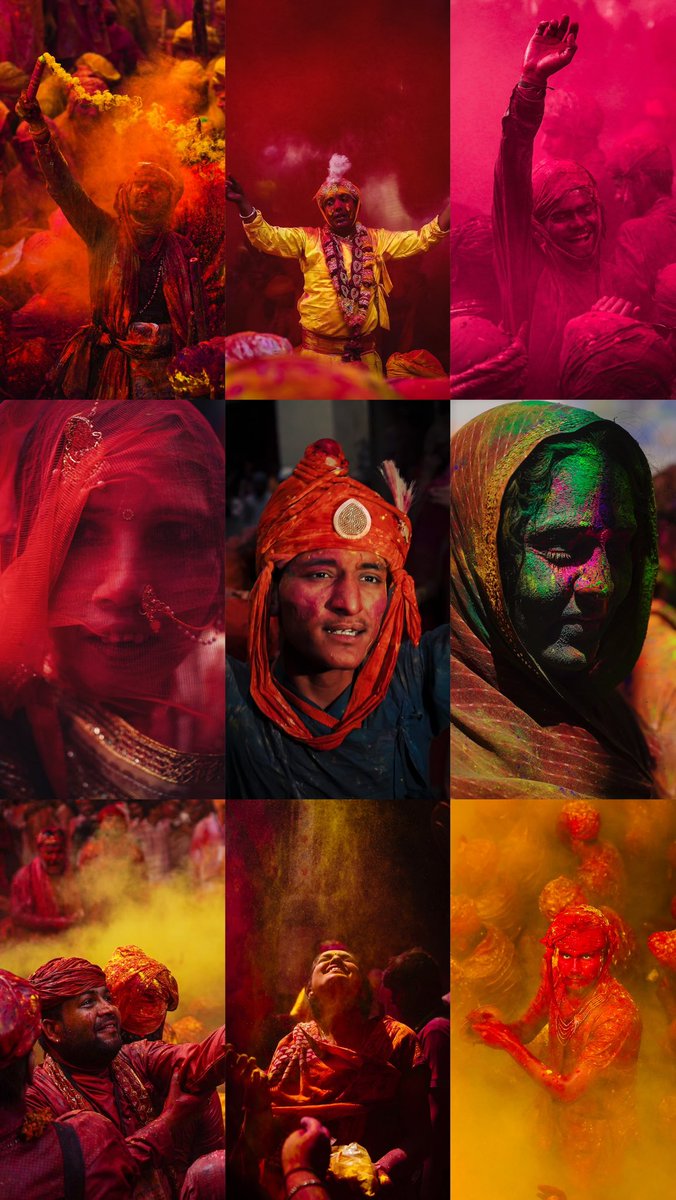 Faces during Holi Festival, India❤️
.
#BrajKiHoli #mathura #holi #incredibleindia #colourfestival