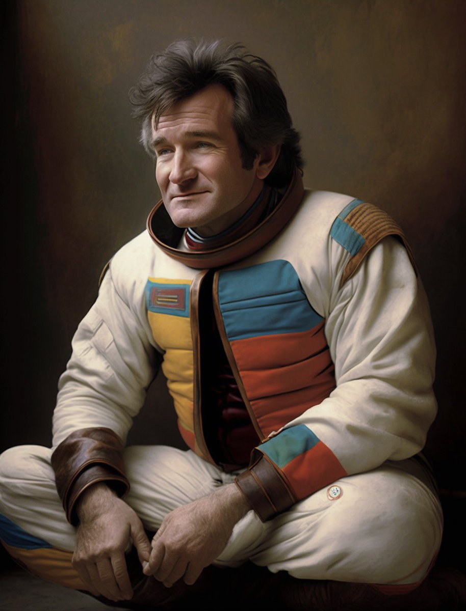 Maundering_AI's tweet photo. Robin Williams 🎭🧞♂️ “To live, would be an awfully big adventure”. Remembering this incomparable icon through AI.
What’s your favourite Robin Williams movie?
#robinwilliams #robinwilliamsquote #robinwilliamsedit #midjourneyart #midjourney #aiartcommunity #midjourneycommunity #ai https://t.co/5WOzIocel8
