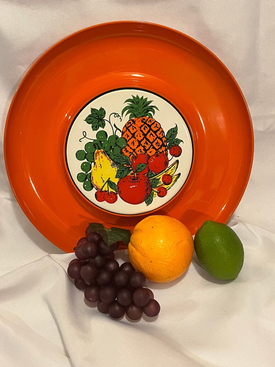 Excited to share this item from my #etsy shop: Vintage Serving Tray, Round Orange Tray, Serving Tray with Trivet, Fruit and Cheese Tray, Melamine Plastic Tray, Decorative Tray #orange #melaminedinnerware #tiletrivet etsy.me/3kyExl8
#retro #freeshiping #collectible