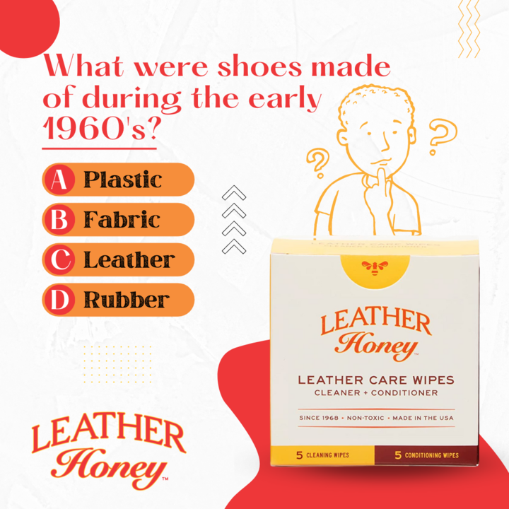 Here's a fun little quiz for you brainiacs out there! 🤓 

What were the first shoe soles made of during the early 1960s? 🤔 

a. Plastic

b. Fabric

c. Leather

d. Rubber

Type your answer in the comments below! 👇