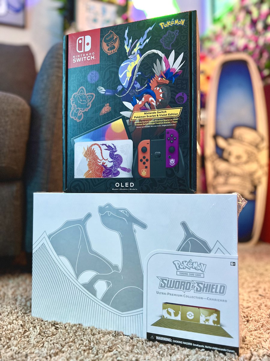🎉GIVEAWAY TIME🎉 To celebrate Pokémon Day, I'm giving away a Pokémon Switch OLED and a Pokémon Ultra-Premium TCG Charizard Collection! To enter, you must: -Retweet -Follow -Comment your favorite Pokémon -MUST LIVE IN THE UNITED STATES Winner will be selected on Friday MAR, 3!