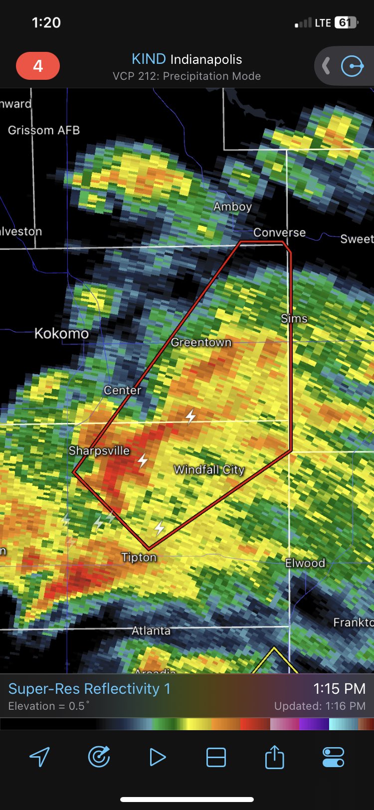 TDS Weather on Twitter "TORNADO WARNING for Sharpsville, Windfall