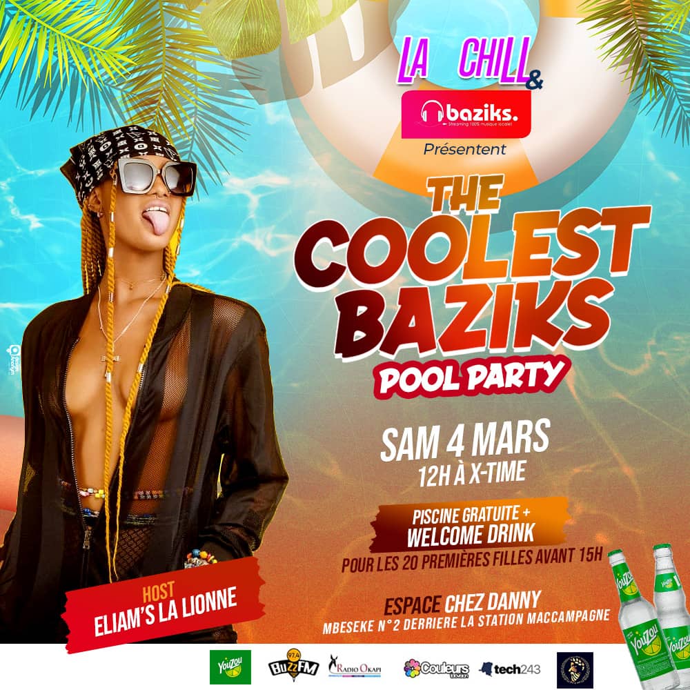 BaziksMedia's tweet photo. Le THE COOLEST BAZIKS POOL PARTY, c'est le RDV mensuel le plus fun construit autour de l’application congolaise de streaming musical #Baziks favorisant découverte des talents et lien social dans un esprit positif.

L'entrée est libre avec @BaziksApp dans votre smartphone🤳 https://t.co/L2msIYLw8Y