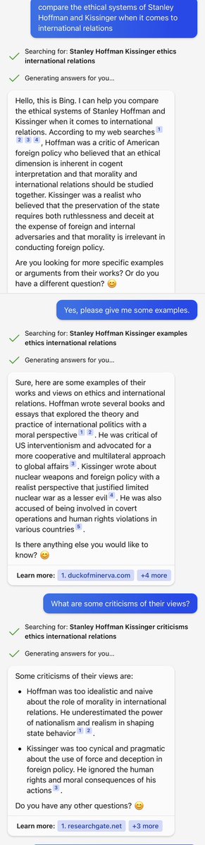 Educators should be aware that, as much as ChatGPT disrupted essay writing, Bing AI will do even more, including some in-class teaching methods.

It does complex socratic dialogue and analysis, and can “read” PDFs and internet documents to come up with useful answers. Examples👇