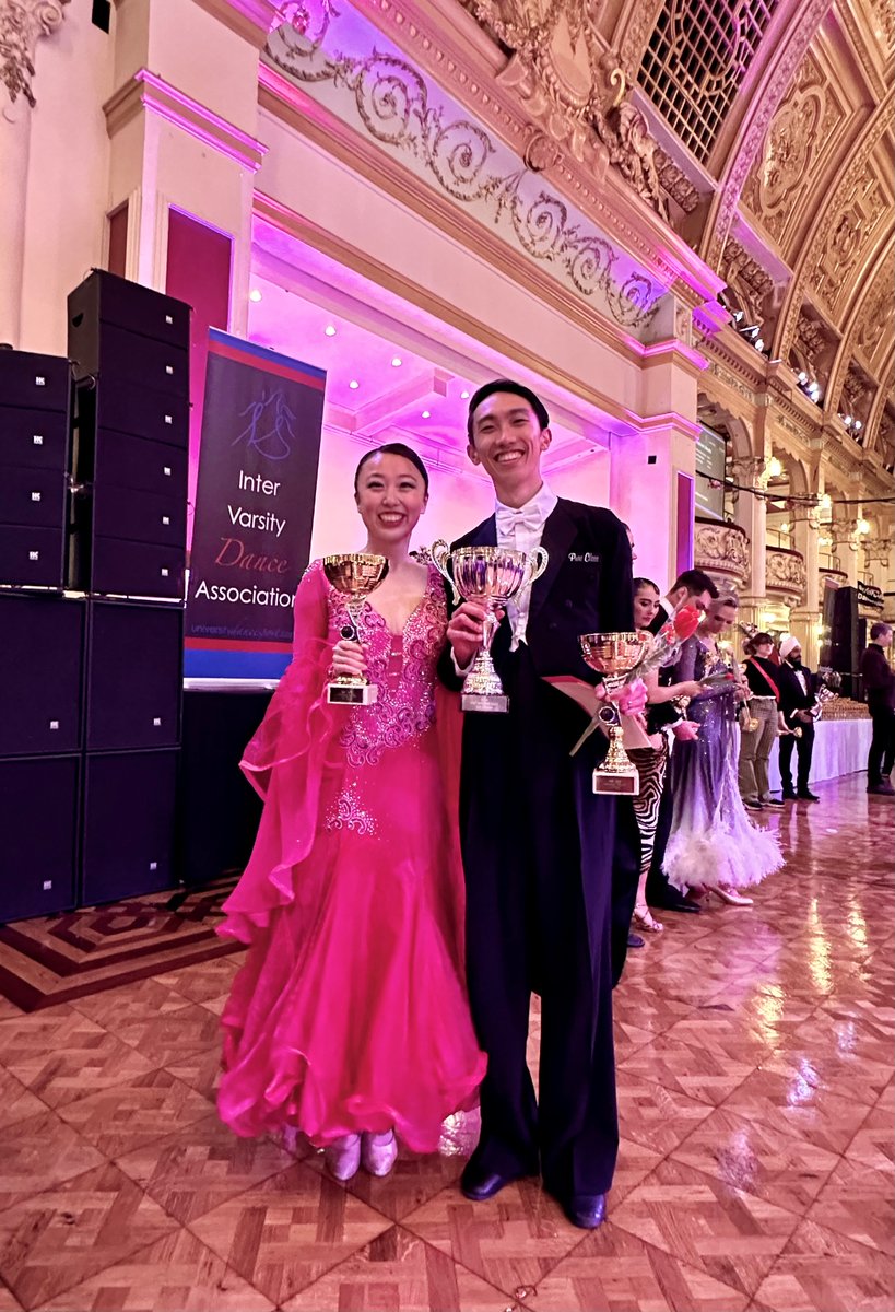 ✨ Best weekend ever ✨

<a href="/GloriaJWu/">Gloria Wu</a> and I won intermediate waltz, foxtrot, and quickstep in the UK nationals at Blackpool! 🏆

Best moment: solo in the Empress Ballroom for the waltz honor dance 💃🏻🕺🏻