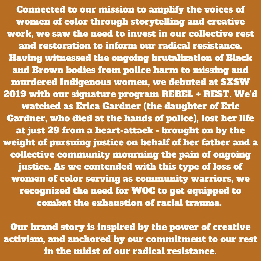 austinwoman's tweet photo. Introducing @RosaRebellion, a platform for creative activism by and for women of color to disrupt unjust systems and design equitable futures. 
Featuring the Co-Founders: Meagan T. Harding and Virginia A. Cumberbatch 

#WomenSupportingWomen #activism #blackhistorymonth https://t.co/Ylnle9MfFS