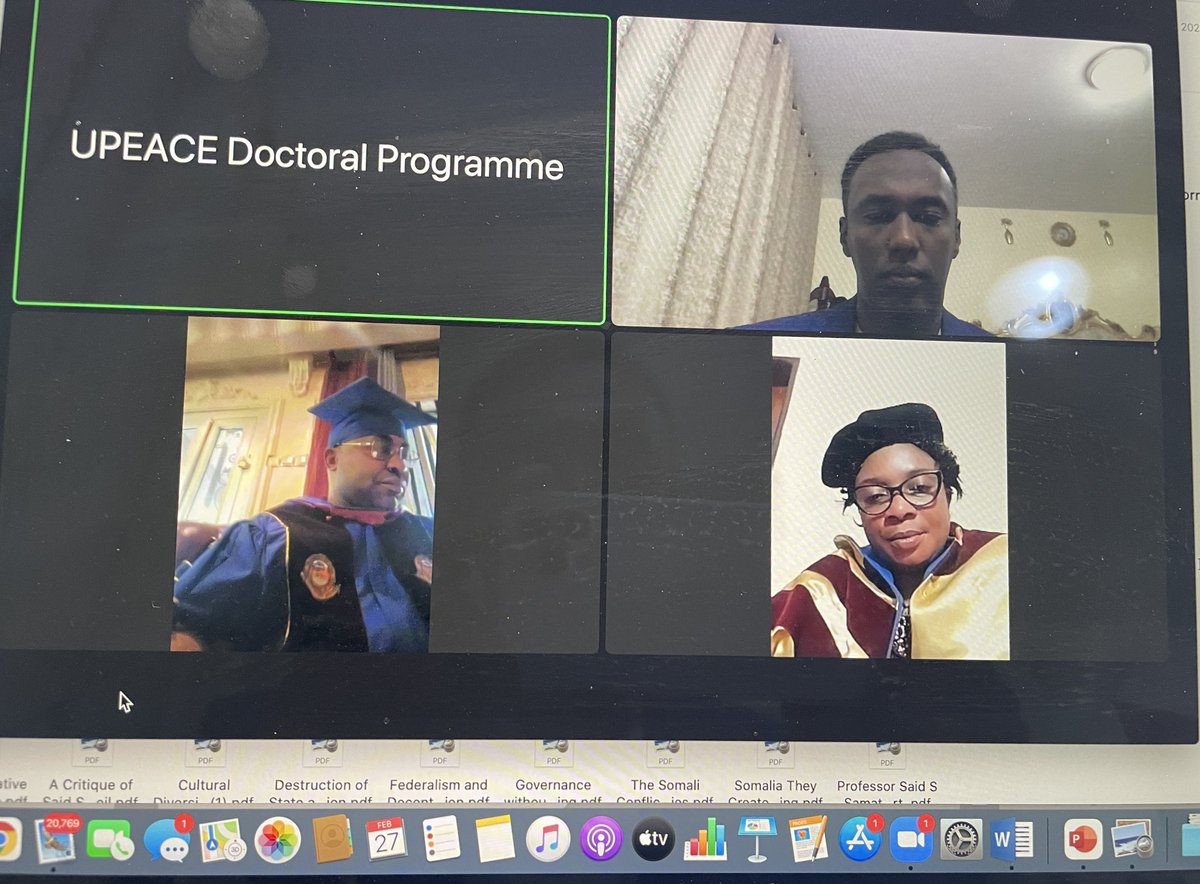 DrGuledS's tweet photo. After a long 4 years, I am humbled to say that I have successfully defended my PhD thesis titled “Federalism in Somalia: Challenges &amp; Opportunities for State Building in a Post Conflict Setting” today at @UPEACE.
 
Deepest gratitude to my family, friends colleagues &amp; supervisors. https://t.co/1qhJqSI8ES