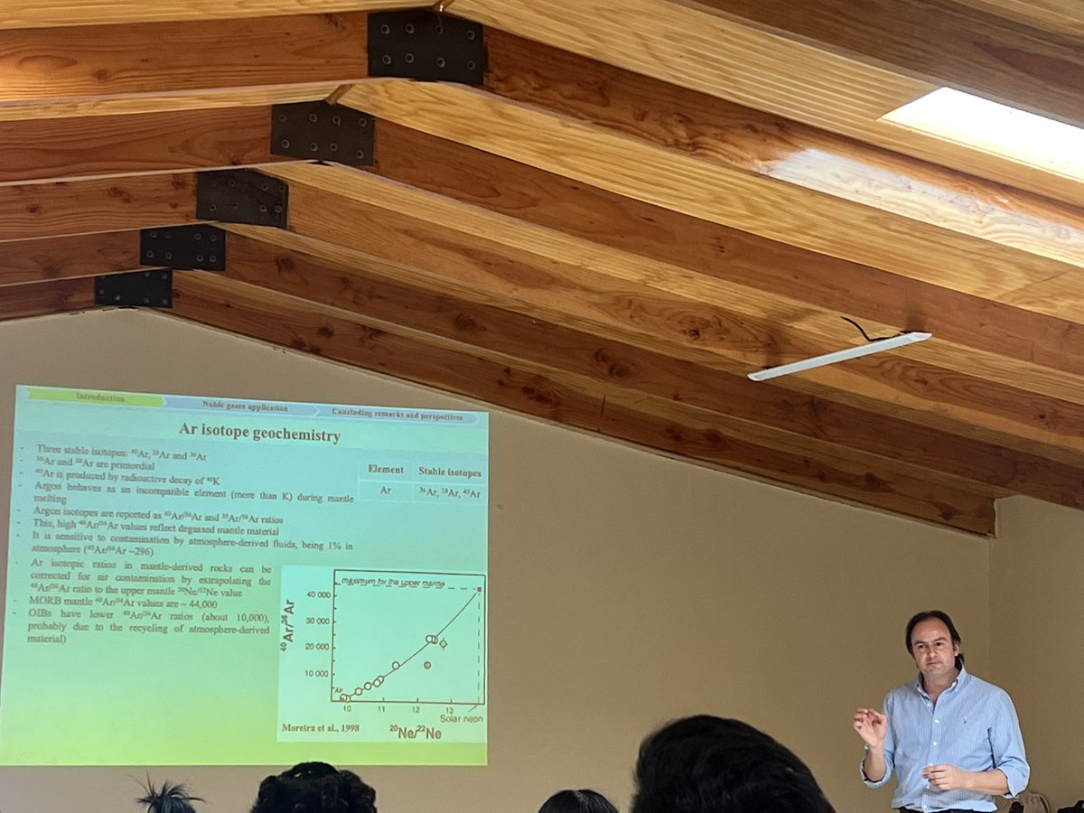 #CIGEFLU2023 
Clases teóricas con <a href="/Andrea_Rizzo_/">Andrea L. Rizzo</a> "noble gases in subduction settings"🌋
