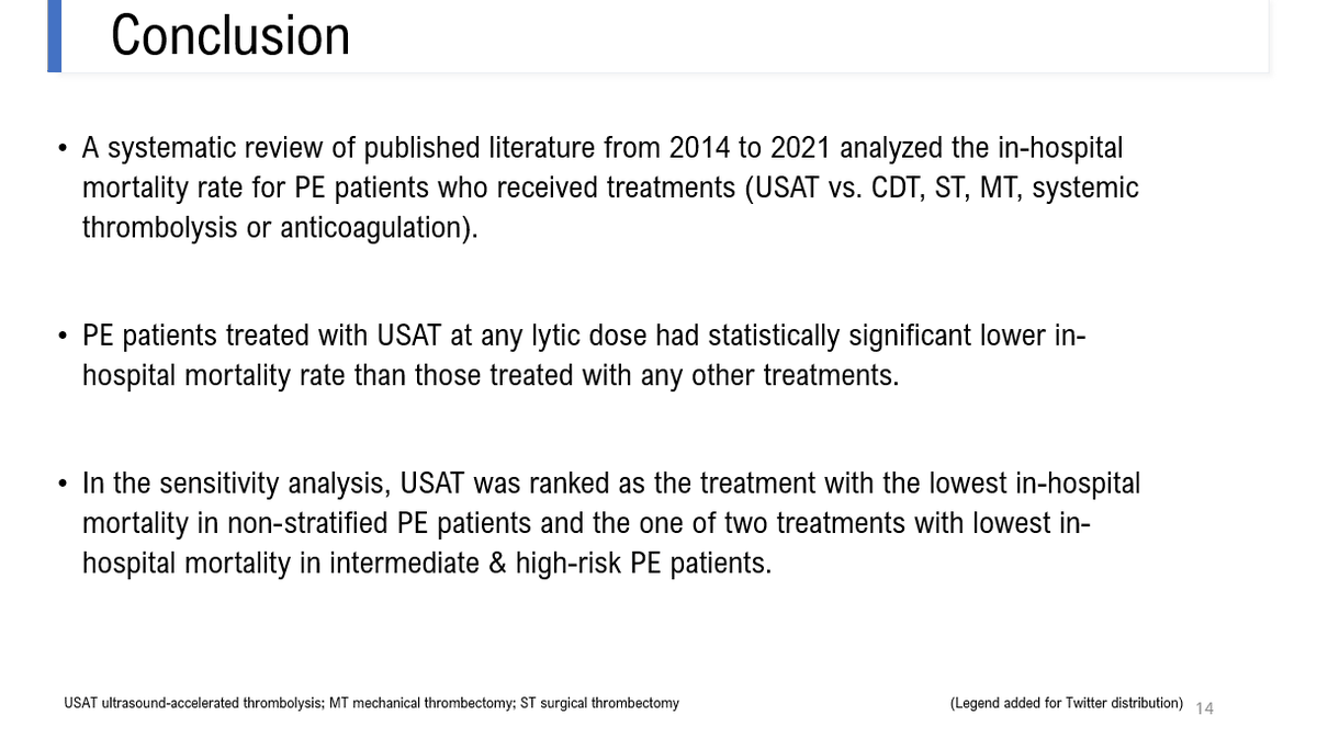 bsc_vascular's tweet photo. Presented at #VENOUS2023 1036 #PE patients analyzed for in-hosp mortality showed #EKOS demonstrated a significantly lower rate, at any lytic dose, compared to those treated with mechanical thrombectomy. #WhyWeEKOS #EvidenceBasedMedicine https://t.co/OZbUsduGAe https://t.co/eCszXclj8k