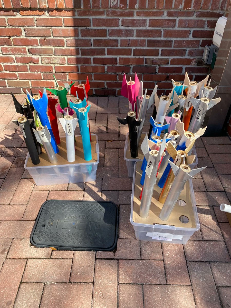 PCInnoInstitute's tweet photo. #PCGrade8 Physics students designed rockets and simulated the flight with their design using OpenRocket software, and assembled the rockets. Tomorrow is launch day! #STEMeducation #physics #makerspace https://t.co/rGlSRekK3B