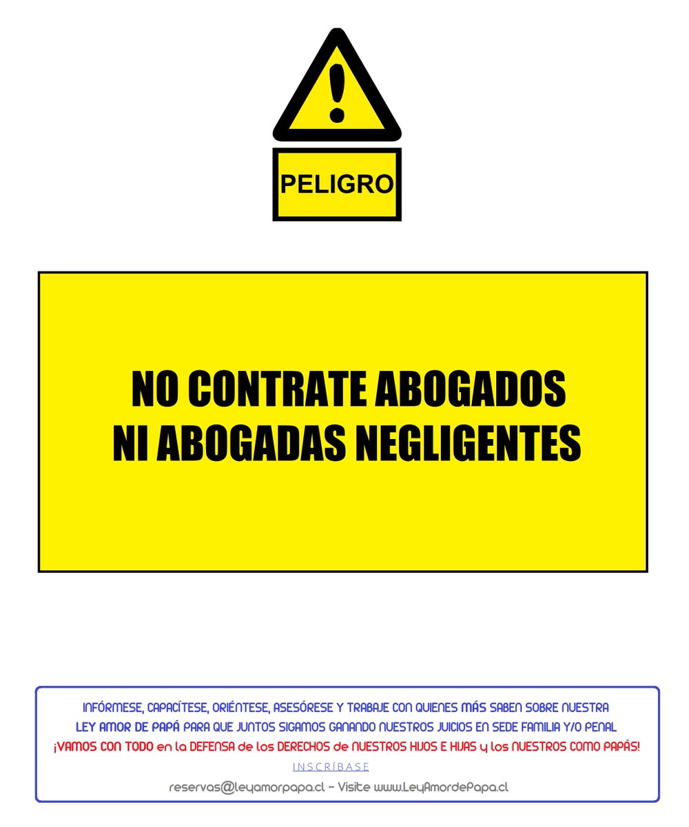 AmordePapa's tweet photo. TENGA CUIDADO. NO SE EQUIVOQUE. Hay muchos de éstos.

¿HASTA CUÁNDO ESPERARÁ PARA DEFENDER LOS DERECHOS DE SUS HIJOS E HIJAS?

Le invitamos a accionar sobre la base de información correcta para así trabajar con los mejores profesionales.

+Info: reservas@leyamordepapa.cl https://t.co/lK8QInZLib