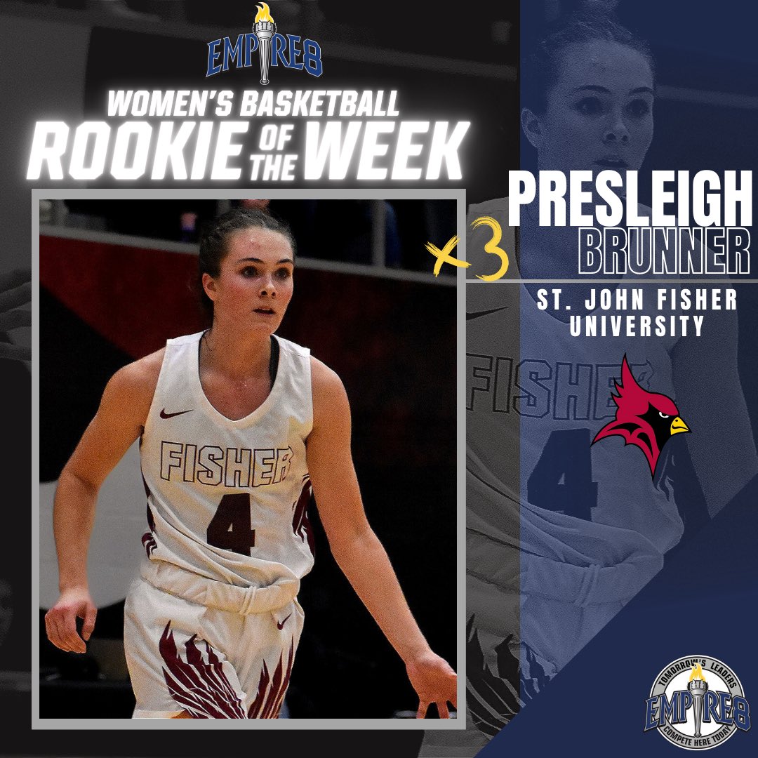 Congratulations to the #E8 Women’s Basketball Weekly Award Winners! 

Player of the Week Kaitlyn Walker <a href="/FisherAthletics/">SJF Cardinals</a> <a href="/SJFWBB/">SJF Women’s Basketball</a> 

Rookie of the Week Presleigh Brunner <a href="/FisherAthletics/">SJF Cardinals</a> <a href="/SJFWBB/">SJF Women’s Basketball</a> 

#E8 #E8proud #whyd3 #Leaderscompetehere