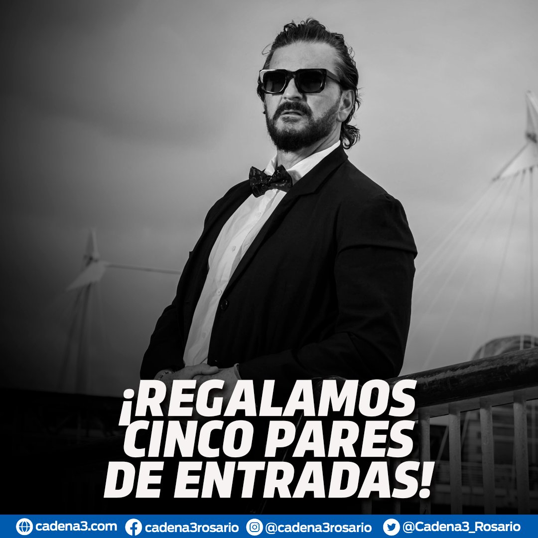 ¡ENTRADAS PARA VER A RICARDO ARJONA! 🎉🎤
Sorteamos cinco pares de entradas para el 1 de marzo! 🎸

¡ES FÁCIL! 👇
- Seguinos en <a href="/Cadena3_Rosario/">Cadena 3 Rosario</a> 
- DALE RT!

SORTEAMOS UN PAR EL 28/2 EN TURNO NOCHE, DOS PARES EL 1/3 EN SIEMPRE JUNTOS Y DOS PARES MÁS EN VIVA LA RADIO EL 1/3 📻