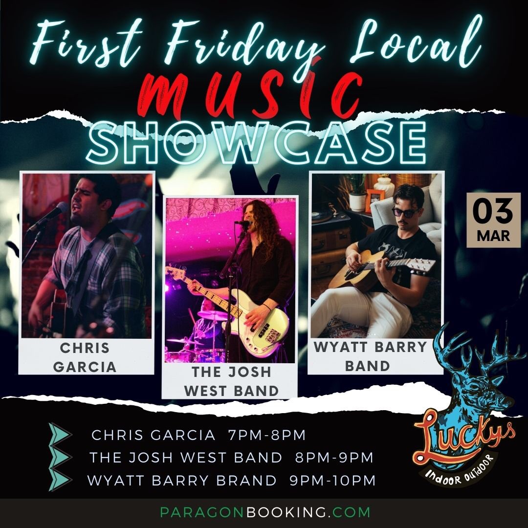 Hang with us this Friday   (March 3rd) at Luckys Indoor Outdoor for a showcase with some other great artists! Presented by <a href="/paragon_booking/">Paragon Booking</a> 

#livemusic #firstfridays #downtownphoenix #phoenixnightlife #localmusic #artistshowcase