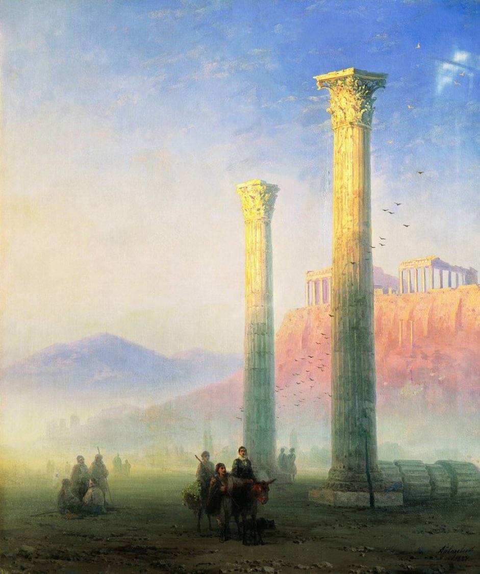 The Acropolis of Athens circa 1883 - by Ivan Aivazovsky #romanticism #ivanaivazovsky wikiart.org/en/ivan-aivazo… #Acropolis #Parthenon #reunitetheparthenon #Greece #Athens @acropolis_the @cultureGR  @kmitsotakis @aivazovski_art