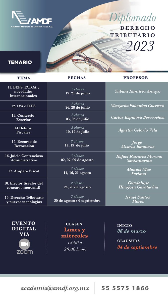 AMDF4's tweet photo. El próximo lunes 06 de marzo dará inicio el #diplomadoenderechotributario 
el cual contará con 44 sesiones con los mejores expertos  reconocidos a nivel internacional.
Aparta tu lugar y no te quedes fuera.
https://t.co/ezgMeuHEJM
#AVDT #AMDF4 #abogado #Derechotributario https://t.co/47BuXFpUDZ