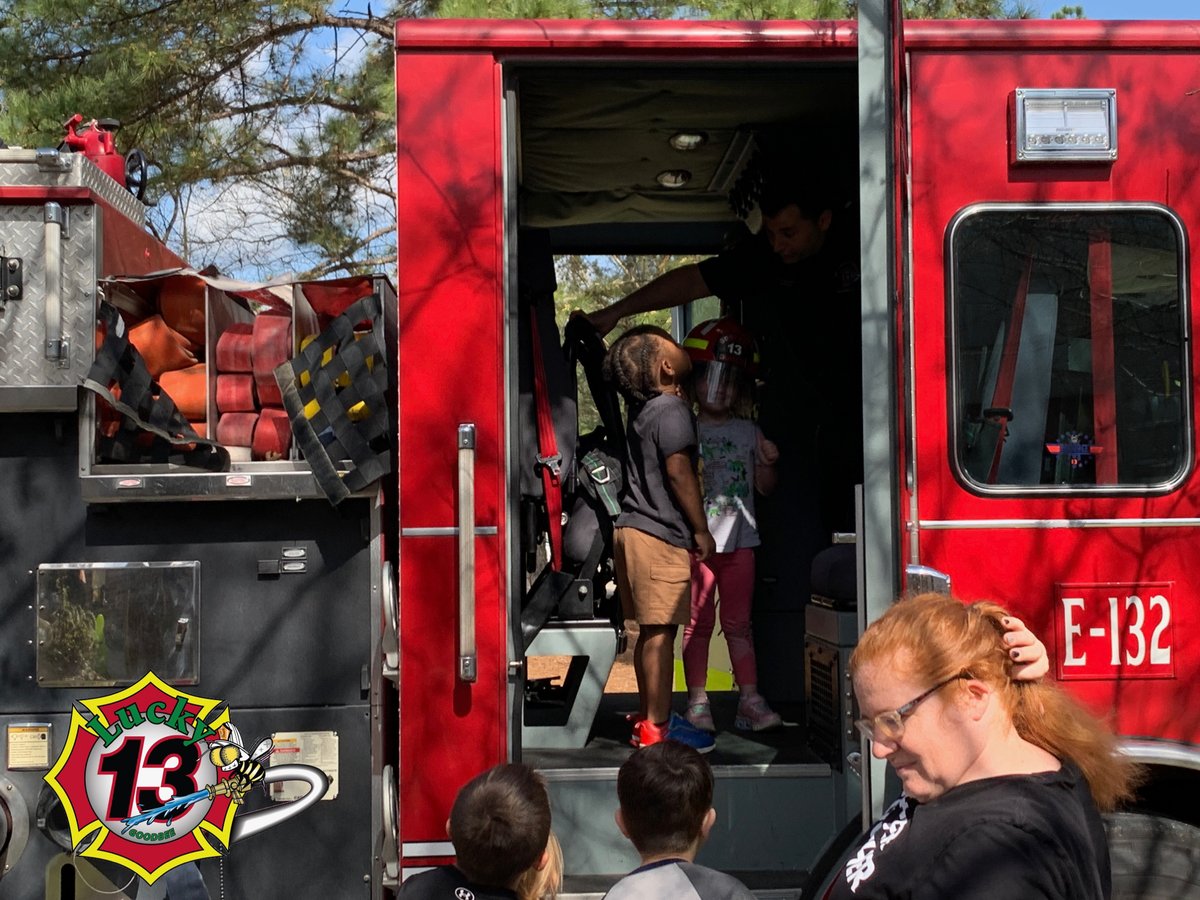 STPFD13's tweet photo. Today, Captain Chaisson, Operator Hotard and FPO Holcombe were invited to read a book to My little sprouts daycare. After reading, the kids were treated to some fire safety and show and tell of the fire truck. 
#stayfiresafe #fireprevention https://t.co/vXMSk3mIva