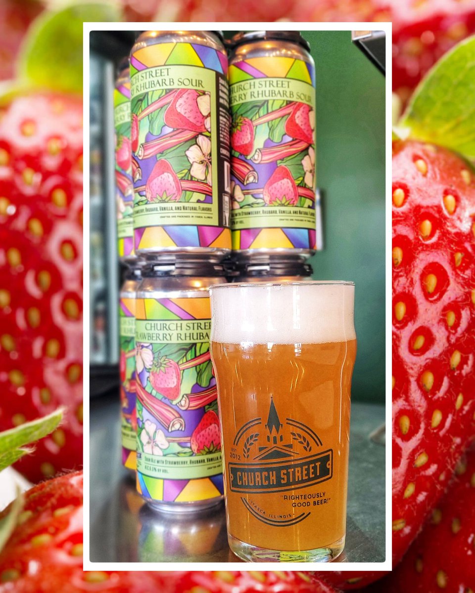 ChurchStBrew's tweet photo. Here's your reason to celebrate #NationalStrawberryDay 🍓
The Steeple is open and main taproom at 5pm. Grab a 4-pack to-go or play Frisbee Disc Golf for their last Putting League Tournament of the season at 6pm.
#RighteouslyGoodBeer #strawberryrhubarbsour #ilcraftbeer https://t.co/ZNXNl7aUVw