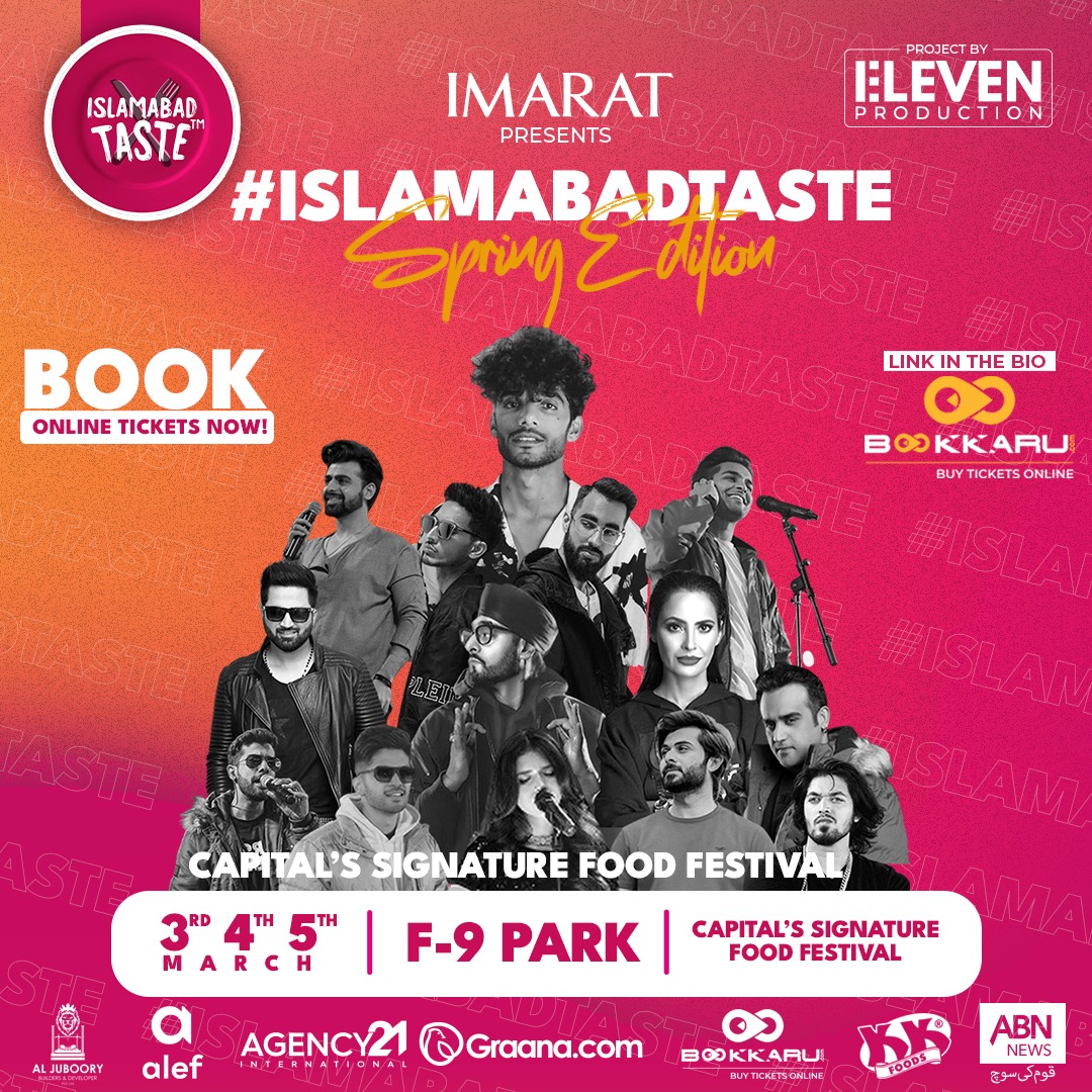 FestTaste's tweet photo. 2023 is the year of celebration and fun. ISLAMABAD TASTE is bringing much more entertainment for you with variety of cuisines and your favourite artists performances.

#tastefest2023 #tastefestivals #foodie #music #concert #entertainment #party #islamabadians https://t.co/5FZEdHpmUS