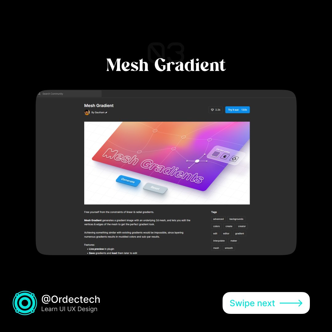 adalo_ace's tweet image. Boost your design productivity with Figma plugins! Automate tasks, generate assets, and add cool effects to your designs. Join the community of passionate designers and developers today. #FigmaPlugins #DesignWorkflow #ProductivityHacks #DesignCommunity