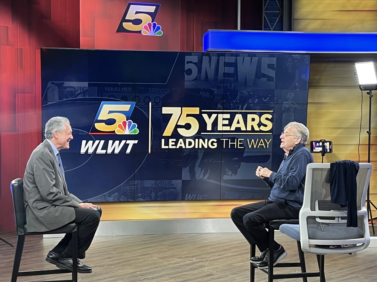 Great to have broadcasting legend and <a href="/WLWT/">WLWT</a> alumni <a href="/jerryspringer/">Jerry Springer</a> in house to discuss the station and the people that started it all in Cincinnati, 75 Years ago!  #leadingtheway <a href="/JohnLondonWLWT/">John London</a>