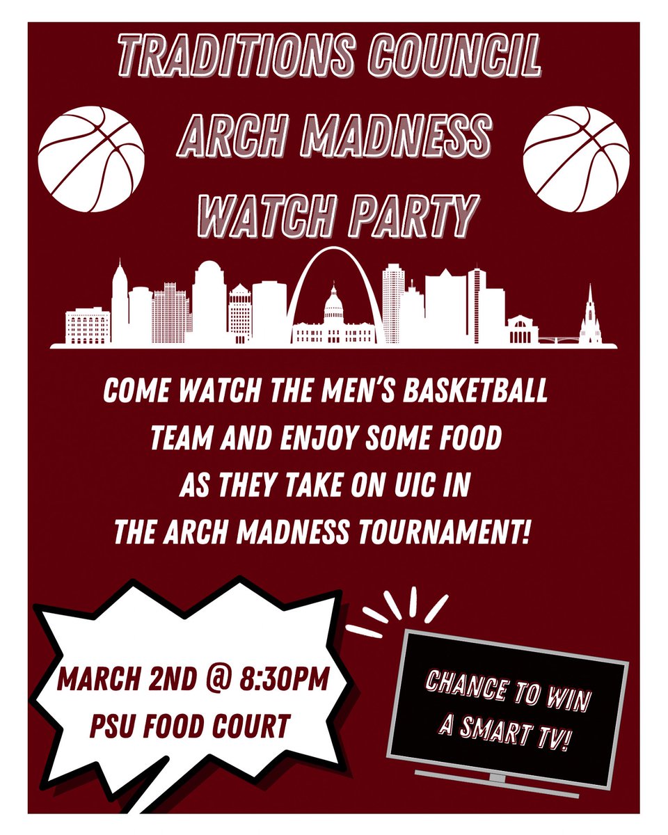 This Thursday!!! Come watch the Bears take on UIC in the Arch Madness Tournament! 

We will have food and the chance to win a smart tv! 

Watch parties are a Tradition!!! Log it in your Traditions Bearer App!! 

#gobears #bearup #basketball #archmadness #mensbasketball #giveaway