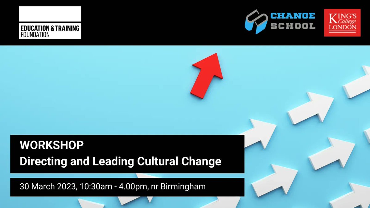 Strategies & tools to help you implement and successfully execute cultural change programmes in this @E_T_Foundation sponsored workshop led by us & @Kingsbschool.  Workshop in Birmingham for #furthereducation leaders. #culture #ETFSupportsFE #EntEd bit.ly/ETFTechWorksho…