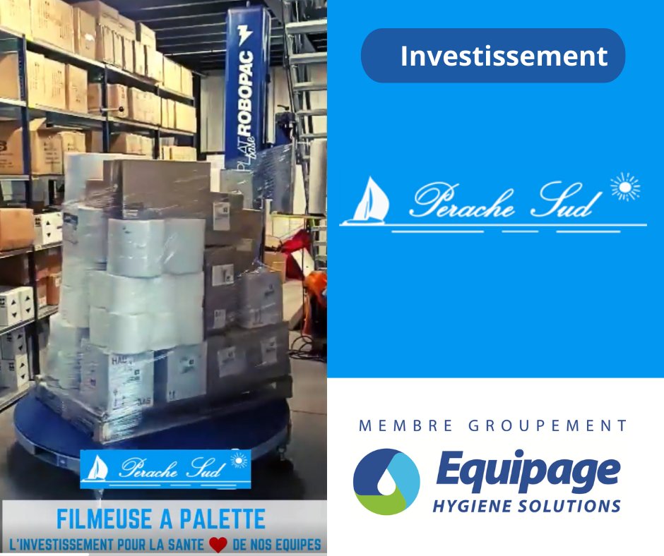 EquipageHygiene's tweet photo. #PERACHE_SUD investit dans une #filmeuse pour améliorer le bien-être de ses collaborateurs, tout en boostant sa productivité ! A la clé : diminution des TMS et des poids à porter et un réel gain de temps !

Bravo pour cet investissement qui fait rimer #santé et #productivité  ! https://t.co/KNuj4200JV