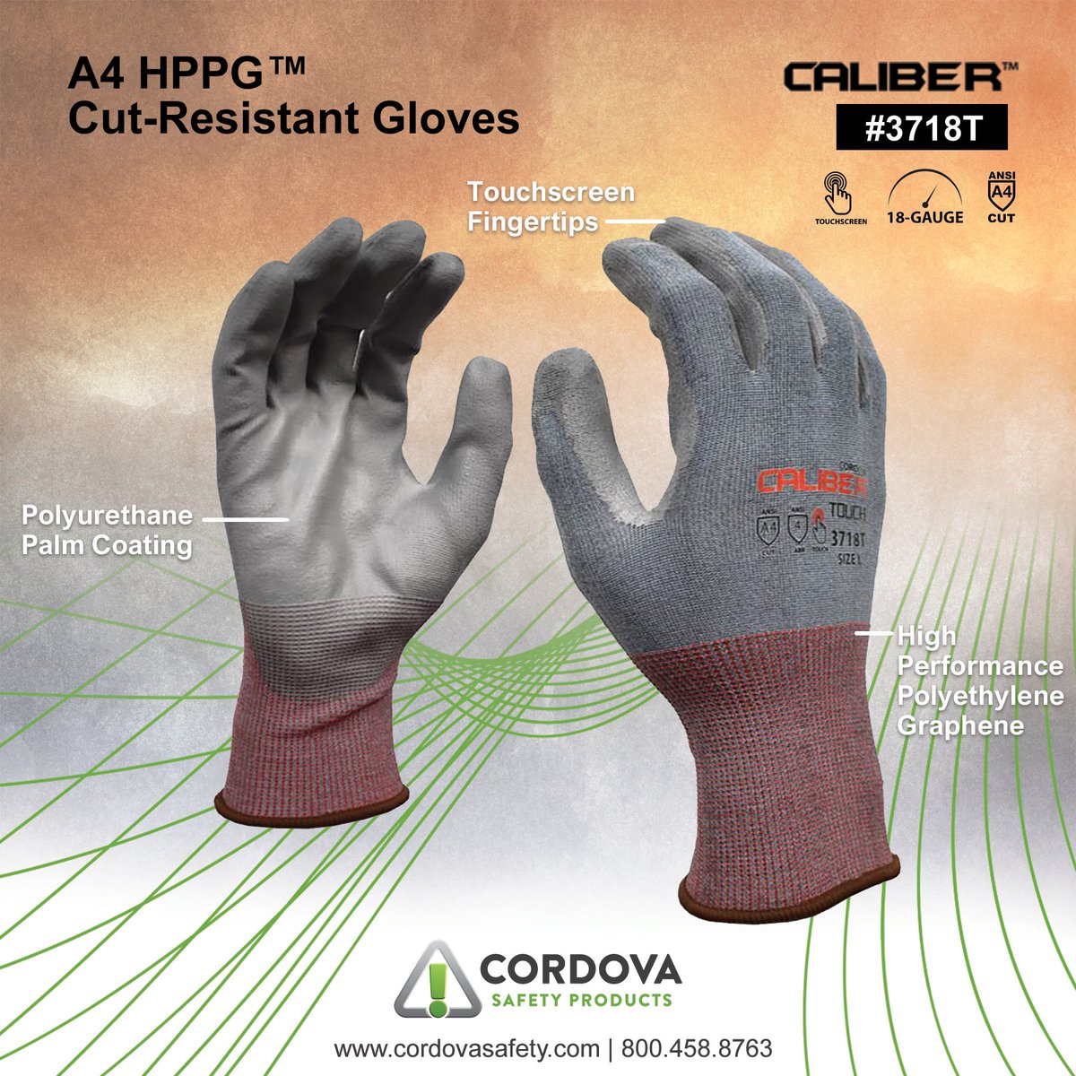 cordovasafety's tweet photo. Check out Caliber Touch™ cut resistant gloves, a new addition in our high performance series. Our gloves feature an 18 gauge HPPG™ shell with gray polyurethane palm coating. Upgrade your safety gear with Caliber Touch™ gloves today! 
#cutresistant #handprotection #touchscreen https://t.co/eOJW7QqY7i