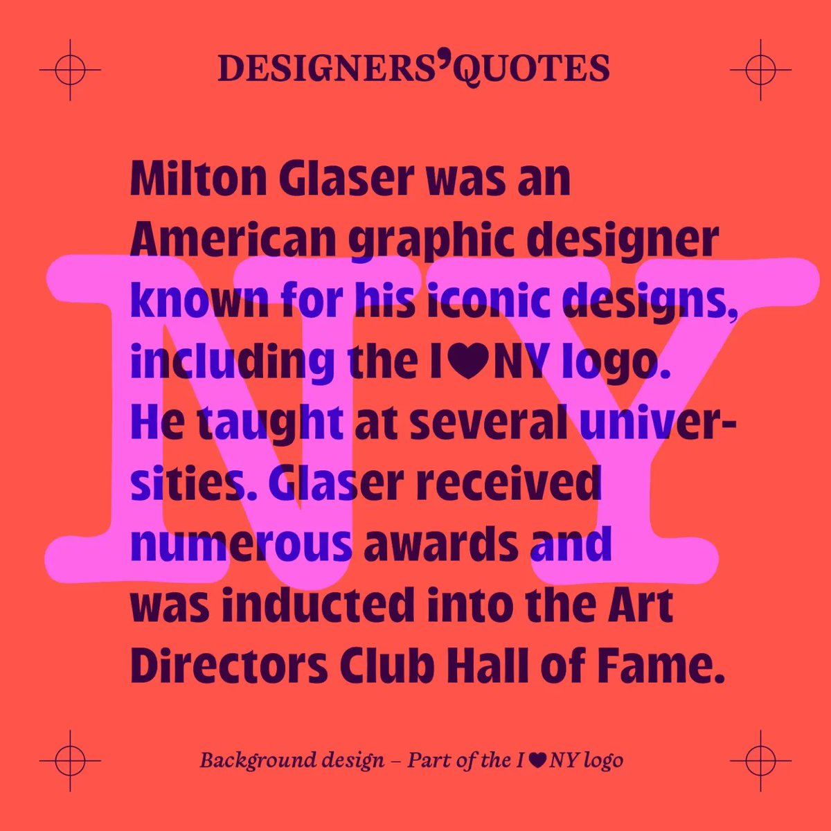ArtGrootfontein's tweet photo. The #DesignersQuotes series features inspiring quotes from renowned designers, aimed at motivating and sparking creativity in the design community.
#MiltonGlaser #GraphicDesign #DesignLegend https://t.co/ZVyFRmcU4v