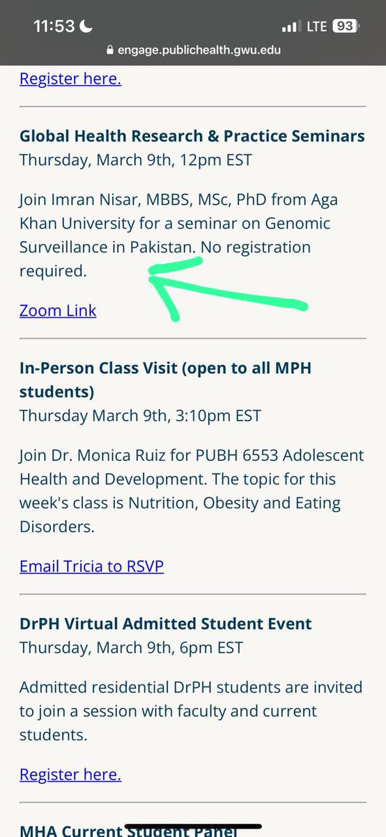 So cool to randomly come across the name of your home institution on the <a href="/GWpublichealth/">Milken Institute SPH</a> events page. <a href="/imran_nisar/">M Imran Nisar</a> 👌