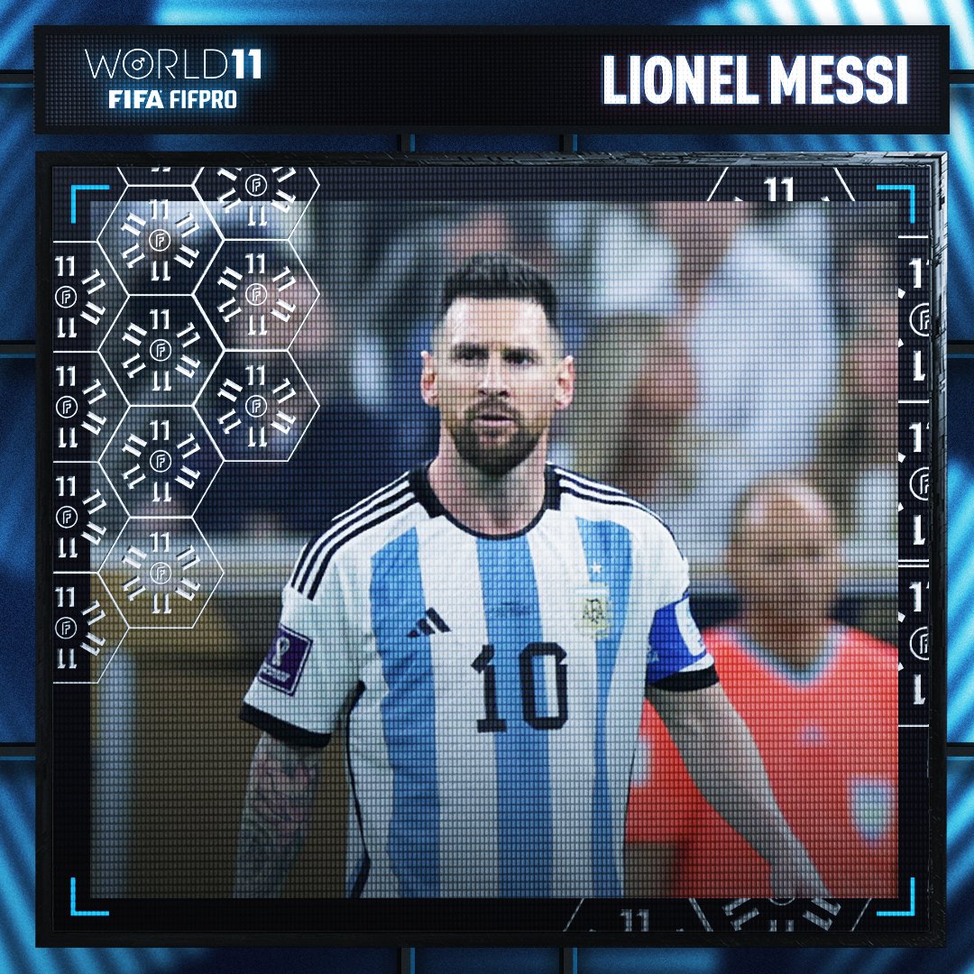 FIFPRO's tweet photo. 🥁 Voted into attack for the 2022 FIFA FIFPRO Men’s #World11 by footballers worldwide is:

🇦🇷 Lionel Messi

✨ https://t.co/3OE7WbEMey