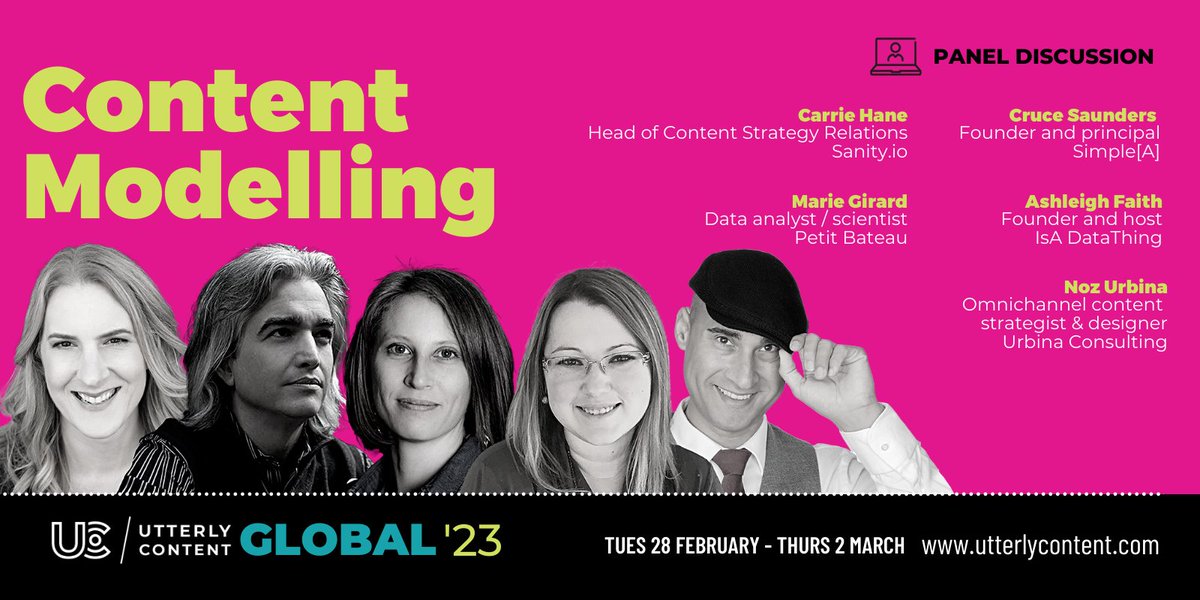 SimpleATeam's tweet image. Our expert panel can help you unlock the magic of #contentmodeling. See for yourself how structured and tagged data can revolutionize the user experience and improve customer satisfaction. Get ready to be inspired! bit.ly/3IhU2FM