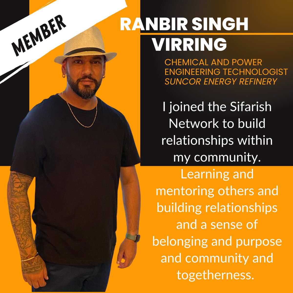 Welcome to this week’s #MembershipMonday ! This week, we feature Ranbir Singh Virring!

#collaboration #support #southasian #business #professional #growth #yeg #yyc #yvr #canada #success #chemicalengineering #powerengineering #suncor #energy #technologist