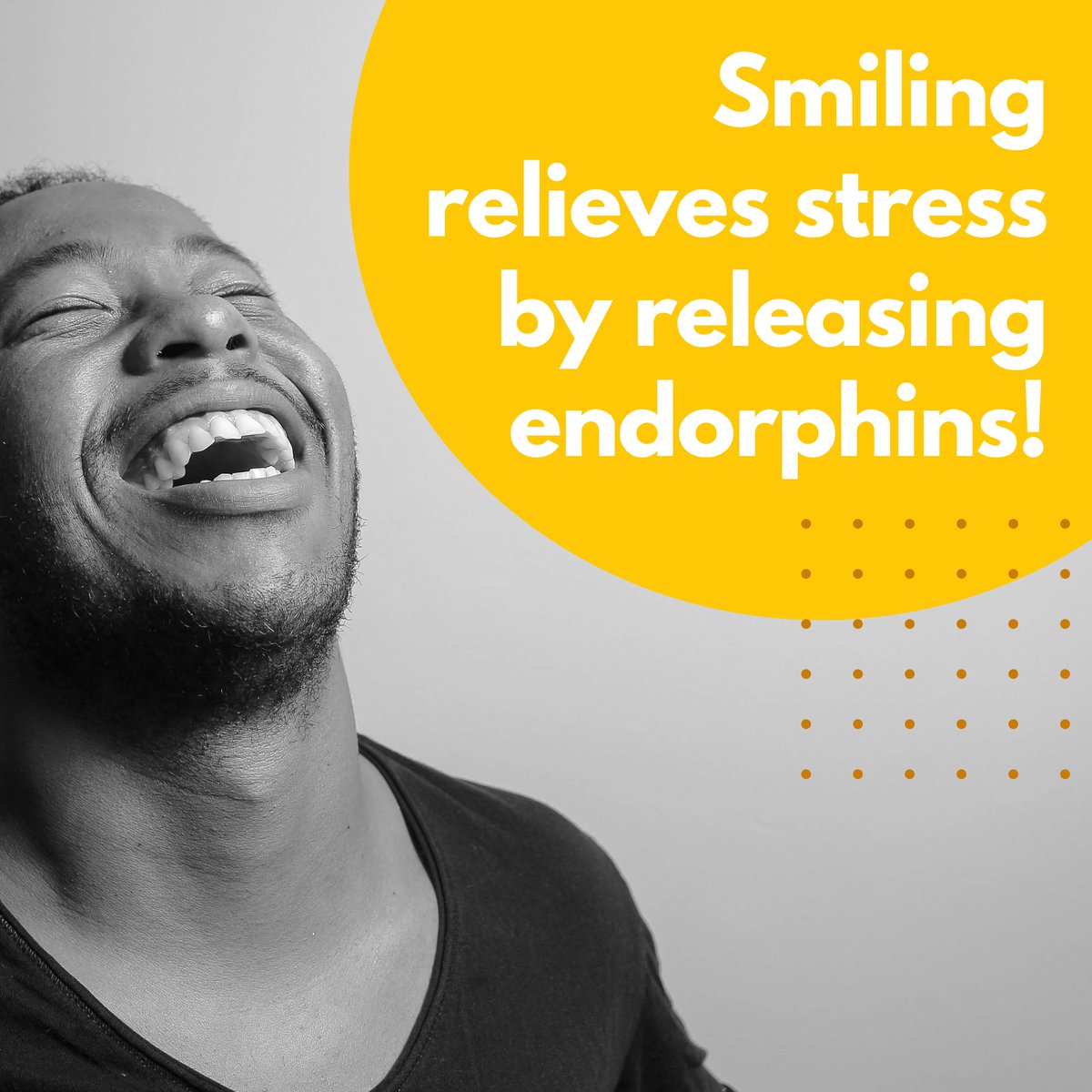 RWellnessDental's tweet image. When we smile, we release endorphins which increases overall well-being! Just another reason to smile more often. 😀 #smiling #BenefitsOfSmiling #RelieveStress #endorphins #happy