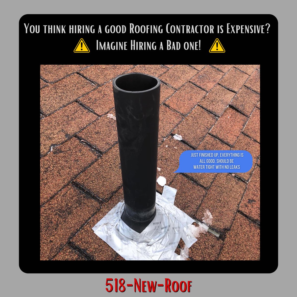 HomeEvolution's tweet image. Sometimes its really just as simple as.. 
You get what you pay for ⚠️🚨

Flexible Scheduling 🗓️
0% Financing options 💲
30 Year Workmanship Warranty ✔️
ZERO Duct-Tape Guarantee 💯

518-NEW-ROOF 📲
#roofingcontractor  #Roofingjokes #funny #roof #home #UpstateNewYork #Roofer