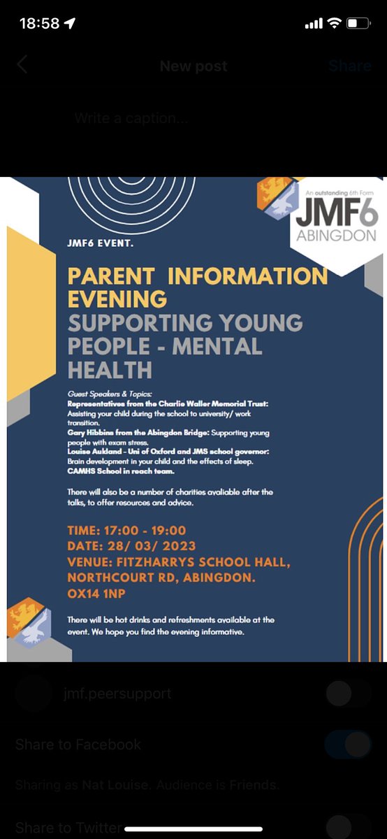 MissUzzellPE (@uzzellpejms) on Twitter photo Our ongoing aim is to provide as much support for those struggling with their mental health, it’s time to broaden the provisions & bridge the support between home & school. We have some great guest speakers lined up & hope to see lots of parents there. ⬇️ <a href="/JMF6_Abingdon/">JMF6-Abingdon</a> Our ongoing aim is to provide as much support for those struggling with their mental health, it’s time to broaden the provisions & bridge the support between home & school. We have some great guest speakers lined up & hope to see lots of parents there. ⬇️ <a href="/JMF6_Abingdon/">JMF6-Abingdon</a>