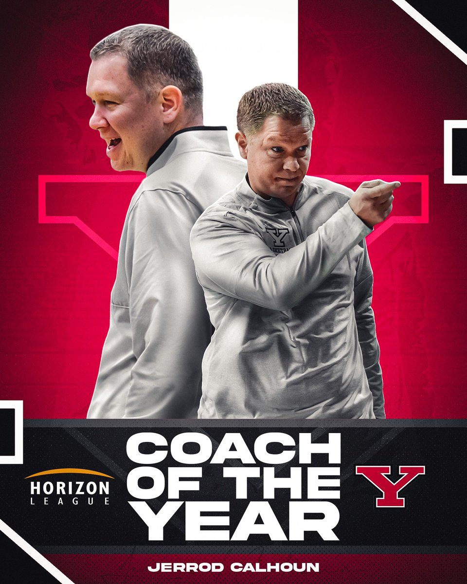 Congratulations to Head Coach Jerrod Calhoun (@YSUCoachCalhoun) on being named the 2022-23 #HLMBB Coach of the Year.

He is the first YSU coach to earn the conference coach-of-the-year award since Dan Peters in 1997-98.

📓:tinyurl.com/2hpl62cf

#GoGuins