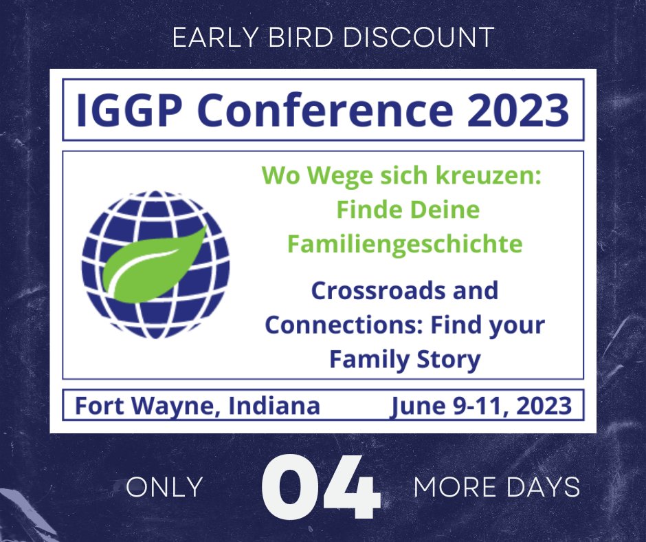 iggpartnership's tweet photo. Just a few days left to save money on your registration to attend the IGGP 2023 genealogy conference! Whether you come in person or tune in virtually, registering by March 3 will save you $75 from the normal pricing. All info at https://t.co/FxLkWtj2ug #iggc2023 #connections https://t.co/gwNJ7NVsxn
