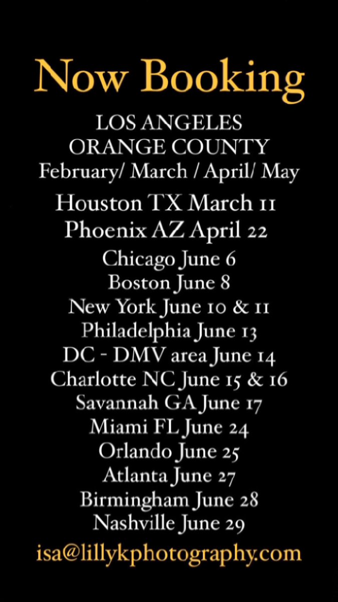 #lillykphotography schedule 2023!