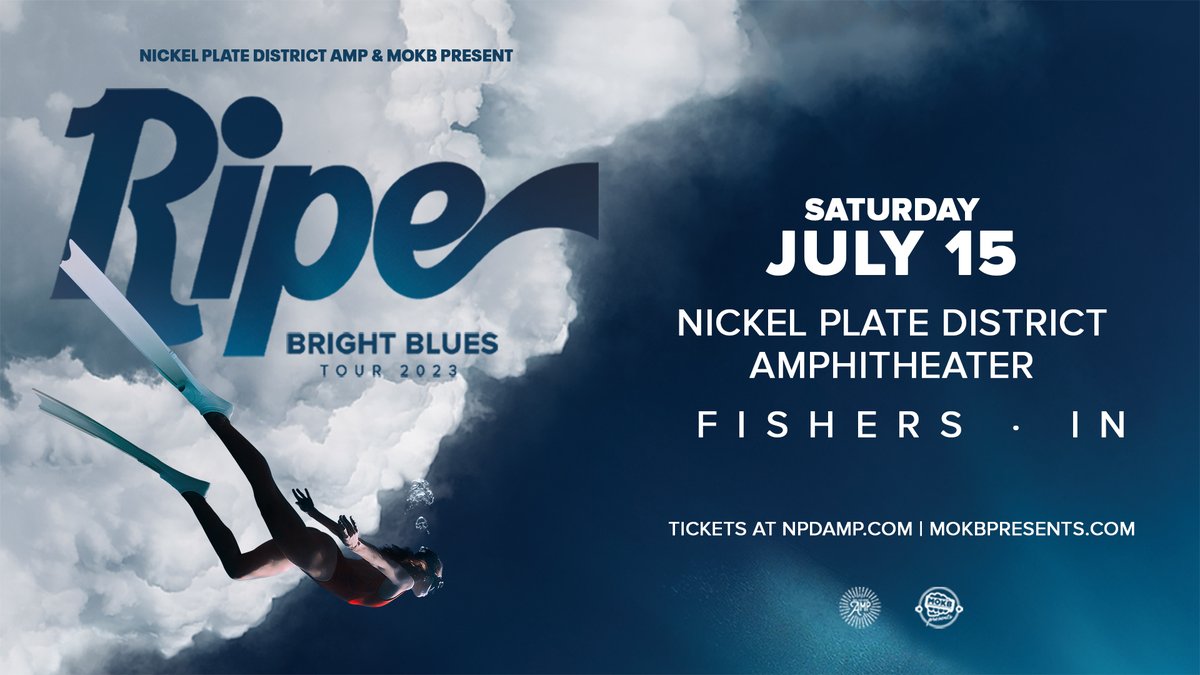 FishersIN's tweet photo. We're excited to announce the first of @fishersparks summer shows at the #NPDAMP! @ripe_love will rock the stage on Saturday, 7/15. PRE-SALE tickets on sale Thursday, 3/2 at 10 a.m. through Friday, 3/3 at 10 a.m. with code: NPDA2023! https://t.co/mkeqbXK0oC https://t.co/8BYSbTttyc