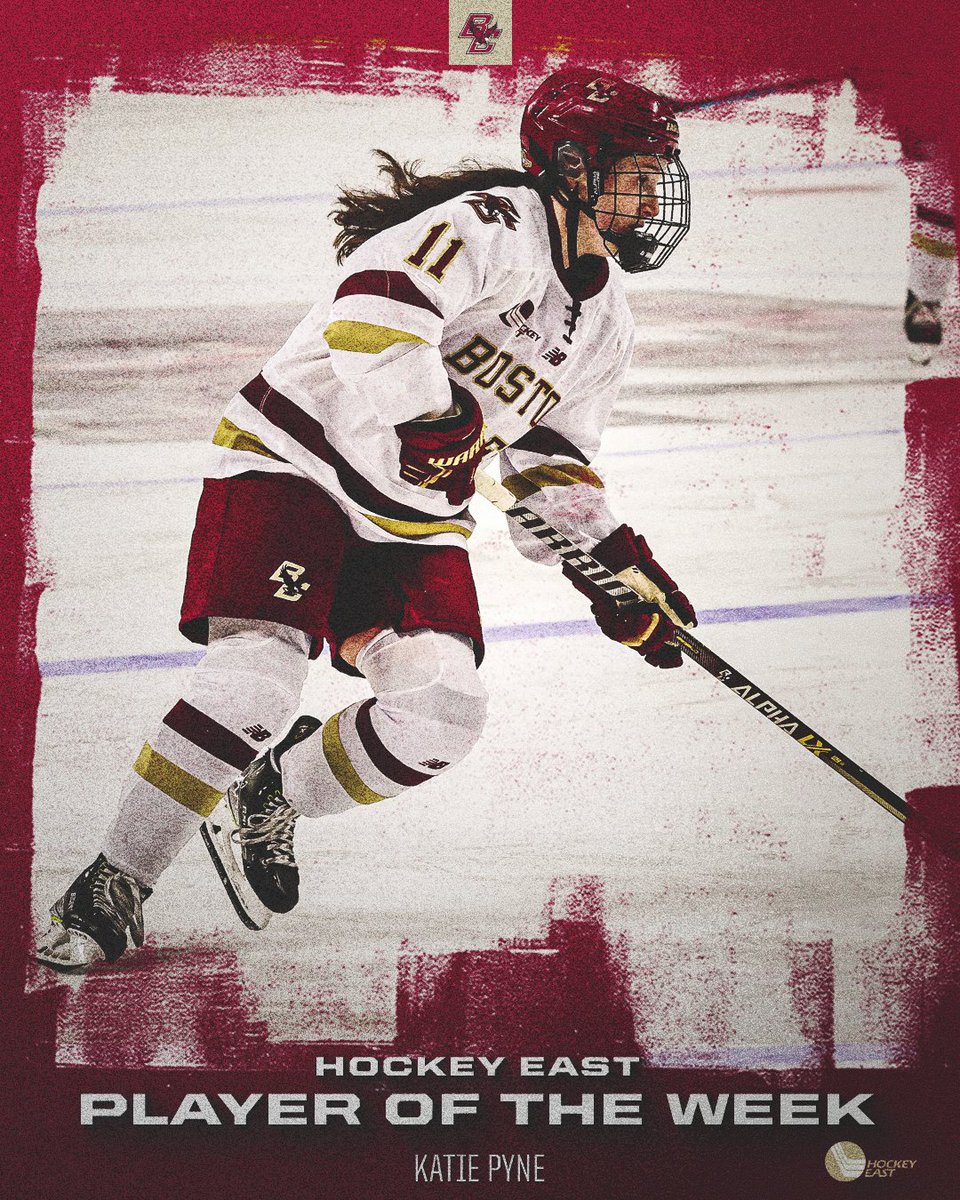 BC_WHockey's tweet photo. Katie Pyne ➡️ Hockey East Player of the Week

#ForBoston🦅 https://t.co/e22DyaNgZ2