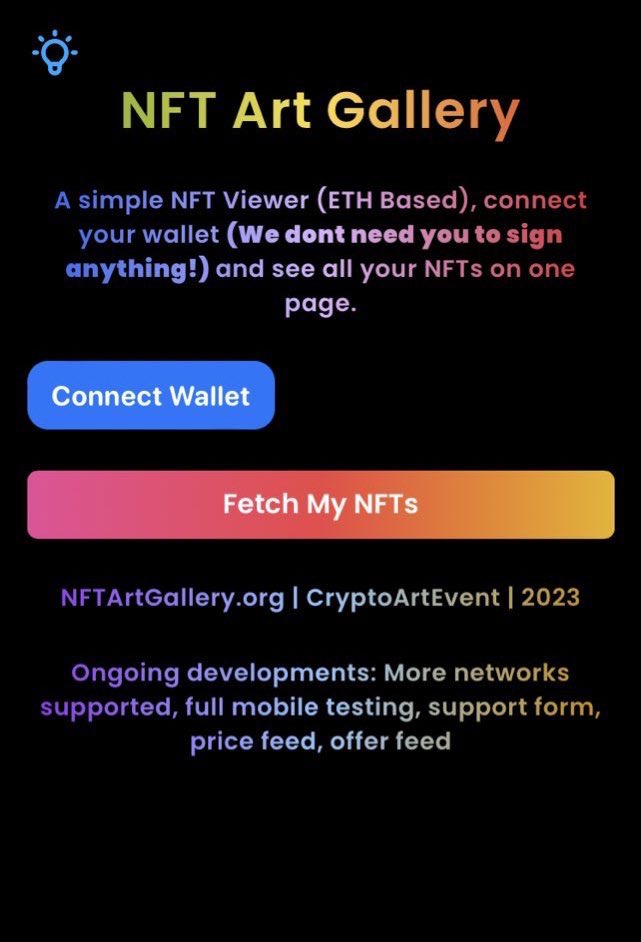 CryptoArtEvent's tweet photo. https://t.co/QfUa7h3d0U 🎨 

🖼️ 1 page ETH Based NFT viewer 🖼️ 

Connect &amp; view your NFTs on one scrolling page, no need to sign anything! 

Domain &amp; Site are for sale, DM for details

#NFTViewer #NFT #ETH https://t.co/IEgB78Is8c