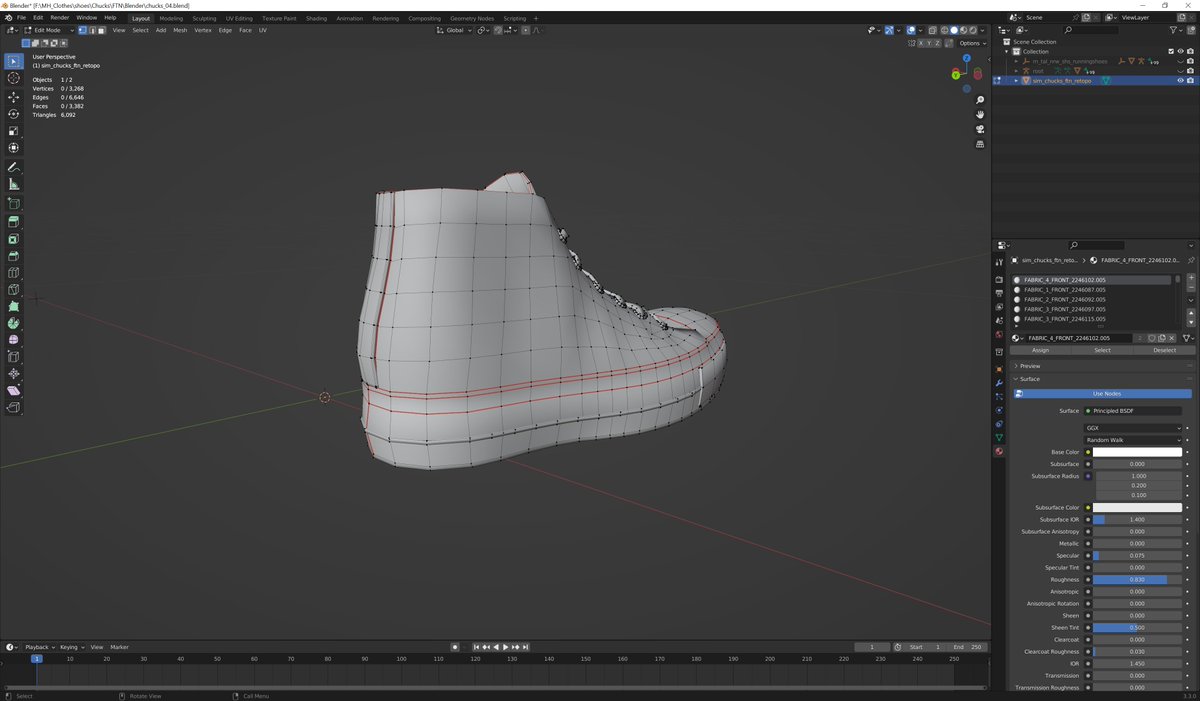 wip: ftn_chucks retopoed
can't wait to texture that bad boy and bring it into UE5
#metahuman #digitalclothes