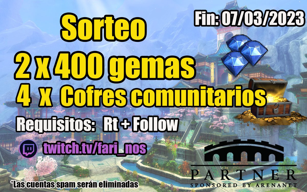 Fari_ilya's tweet photo. Mañana sale nuevo contenido de #GuildWars2 con:

🗺️Nuevo Mapa
📕Nueva historia
🐉Nuevas variantes de legendarias
🤠Vuelve el sombrero de Rama

Y lo celebramos con un sorteo:
⬇️Para participar⬇️

🔁RT + FOLLOW
🔴Fin: 7/3/23

Ven y descúbrelo conmigo

Patrocinado por Anet #Gw2 https://t.co/05pdfzlxpl