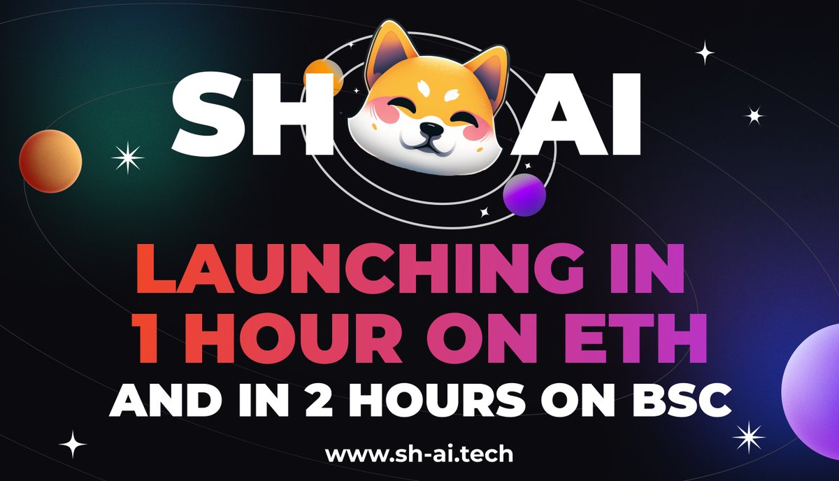SH_AITech's tweet photo. 🟠NEW TEH UTILITY:AI TRADING DAPP
🟠DAO, NFT, AI MARKETPLACE
🟠BIG INFLUENCERS INVOLVED 
🟠LIQUIDITY LOCKED
🟠5% TAXES
🟠AUDITED CA 

✅ NO PRESALES, ✅  NO WHITELISTED WALLETS ✅COMMUNITY FAIRLAUNCH
#SHAI #fairlaunch #eth #bsc #cmc #cg #Cryptocurency #dapp #nft #dao #ShibaArmy https://t.co/1CPv8l2EdH