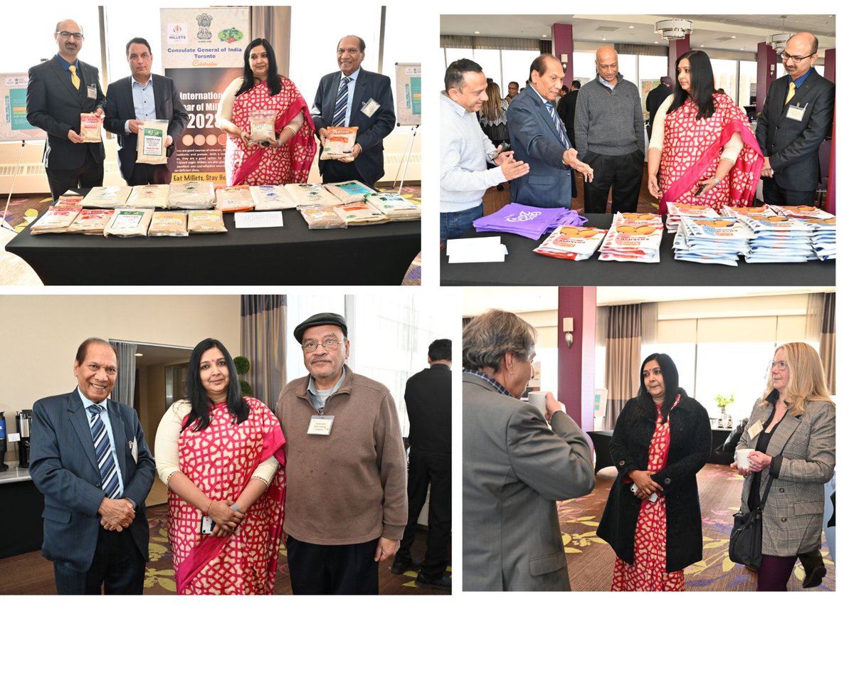 IndiainToronto's tweet photo. 32 prominent🇨🇦ethnic entities including #DeepFoods #SuratiFoods #ShahTradingCo #GeldaFoods #Globalchoicefoods interacted with CG @_apoorvasri during a networking session as part of celebration of @IYM2023 and gave valuable suggestions for scaling up🇮🇳#millets presence in🇨🇦. https://t.co/k7wFPmGU68